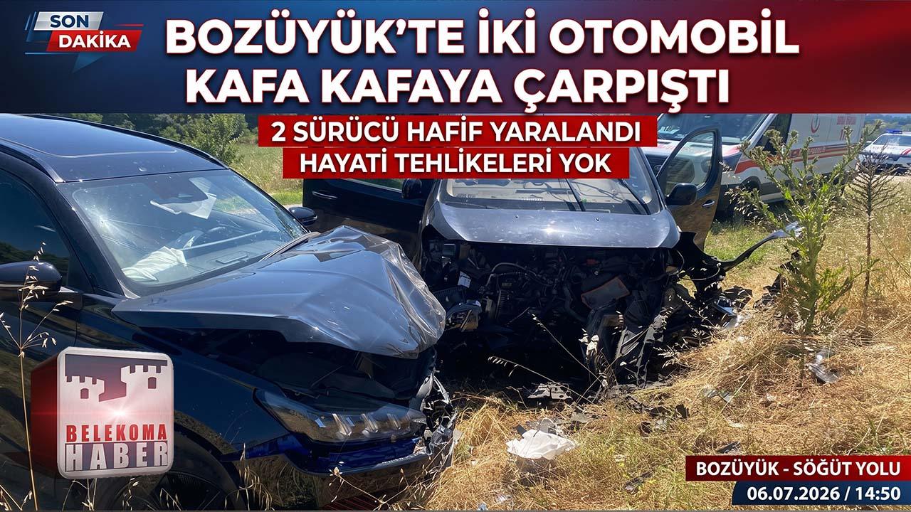 Bozüyük’te İki Otomobil Kafa Kafaya Çarpıştı: 2 Yaralı