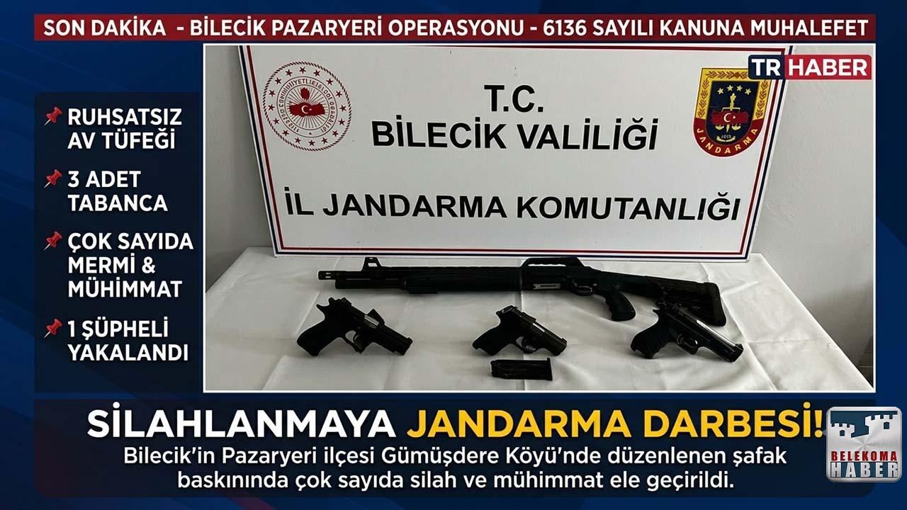 Pazaryeri’nde Ruhsatsız Silah Operasyonu: 1 Kişi Hakkında İşlem Başlatıldı