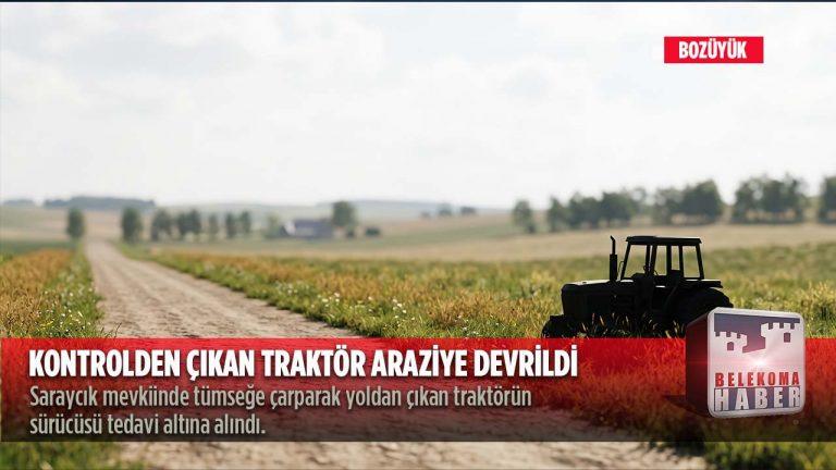 Yoldaki Tümsek Kazaya Neden Oldu: Bozüyük’te Traktör Araziye Uçtu