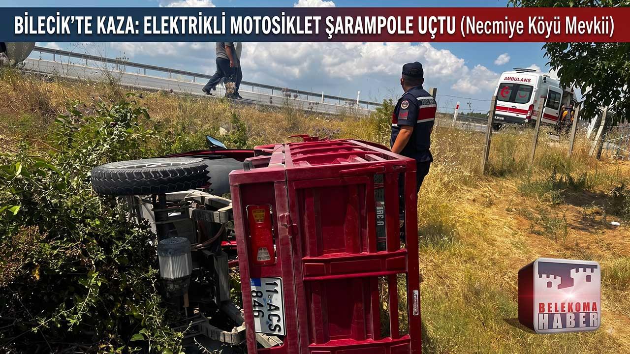 Necmiye Köyü Mevkiinde Trafik Kazası: Kasksız Sürücü Tarlaya Uçtu