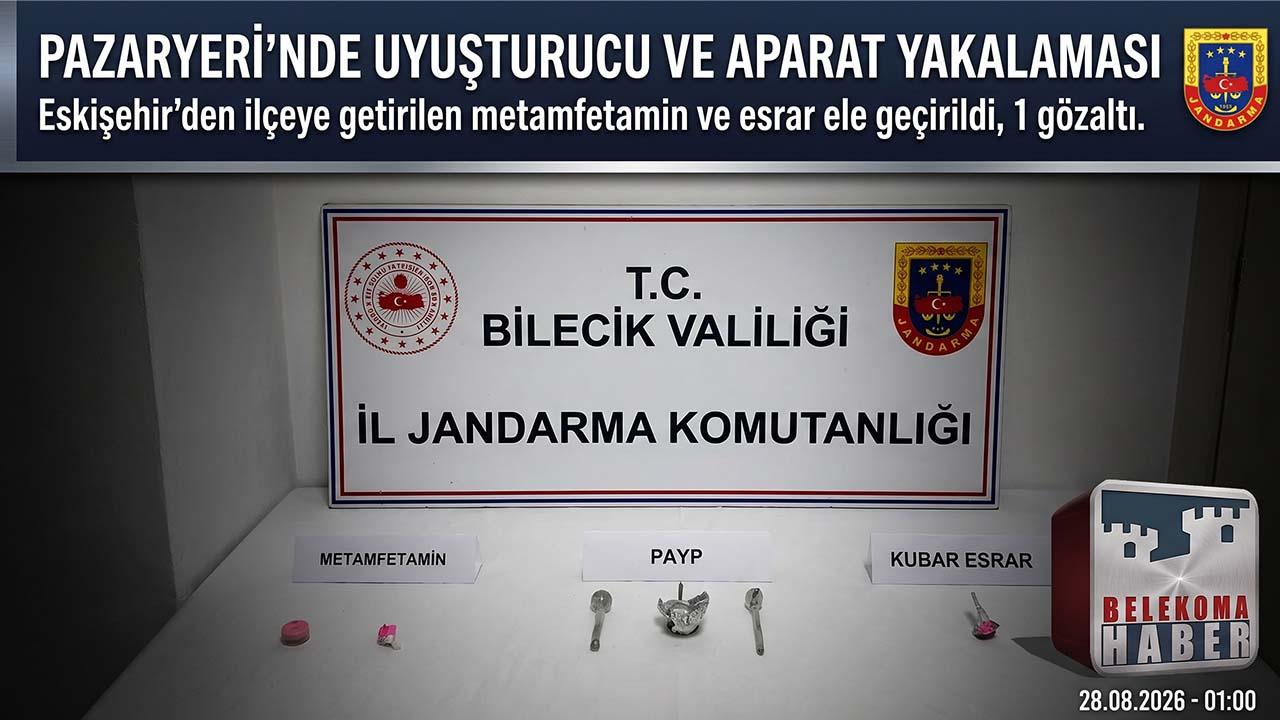 Bilecik Pazaryeri’nde Gece Yarısı Uyuşturucu Operasyonu: 1 Gözaltı