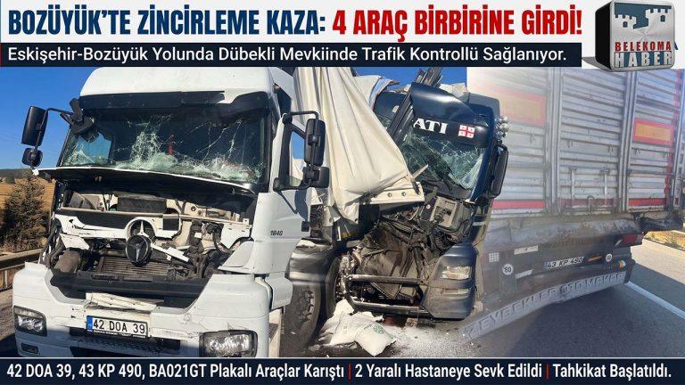 Eskişehir-Bozüyük Yolunda Zincirleme Kaza: Trafik Tek Şeride Düştü