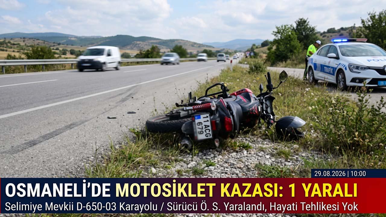 Osmaneli’de Trafik Kazası: Kontrolden Çıkan Motosiklet Devrildi