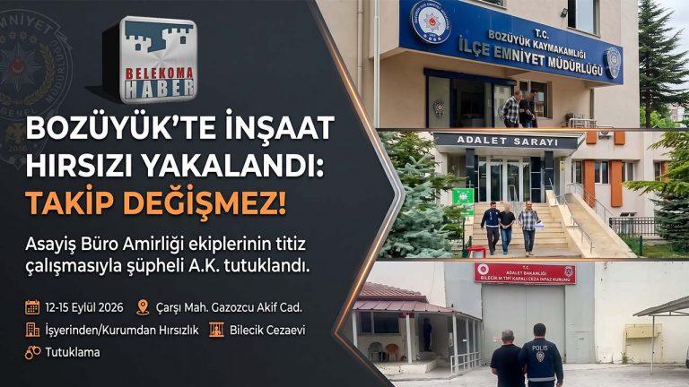 Bilecik Bozüyük’te İnşaat Hırsızı Tutuklandı: Çalınan Malzemeler Sahiplerine Teslim Edildi