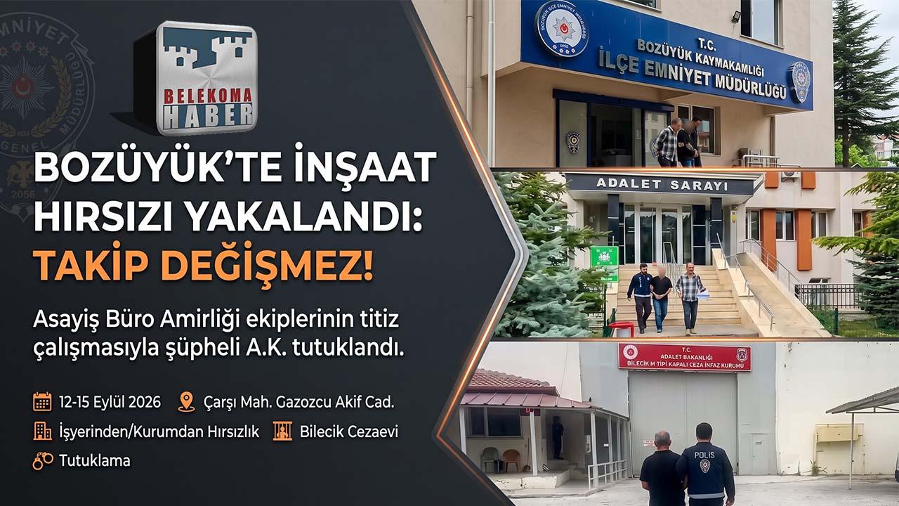 Bilecik Bozüyük’te İnşaat Hırsızı Tutuklandı: Çalınan Malzemeler Sahiplerine Teslim Edildi