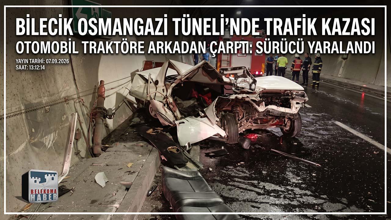 Bilecik D-650 Karayolunda Traktör ve Otomobil Çarpıştı: 1 Yaralı