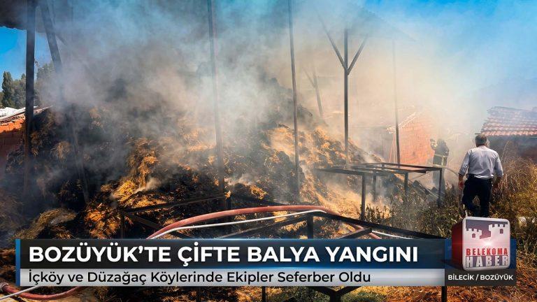 Bozüyük’te İki Farklı Köyde Saman Balyası Yangını