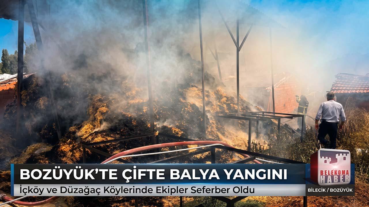Bozüyük’te İki Farklı Köyde Saman Balyası Yangını